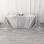 Satin Striped 90"x132" Rectangular Tablecloth Silver - Seamless Silky Smooth Table Cover