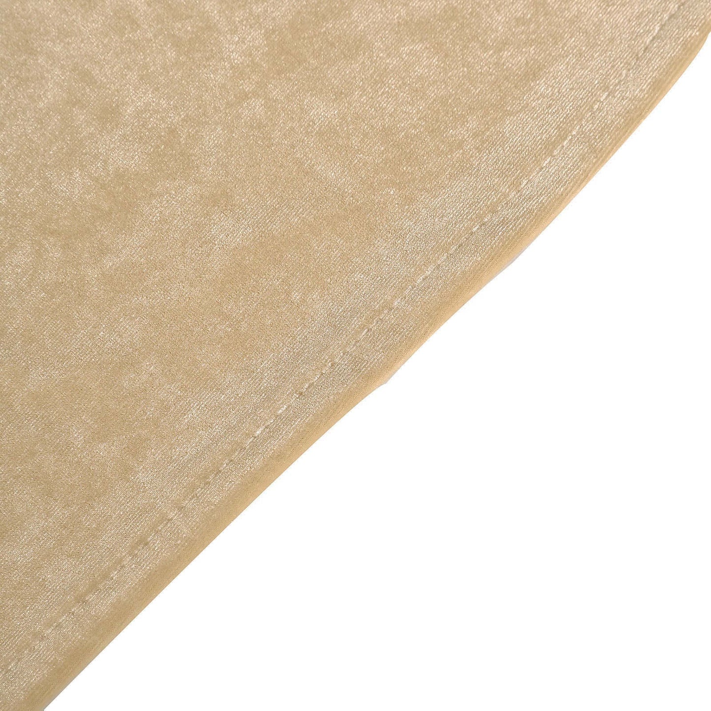 Velvet Spandex 6ft Rectangle Tablecloth Champagne - Fitted Wrinkle-Free Design for 72"x30" Tables