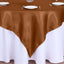 Satin 72"x72" Table Overlay Square Tablecloth Cinnamon Brown - Smooth Finish Table Cover