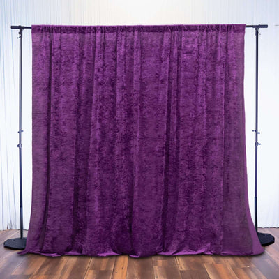 Purple Crushed Velvet Backdrop Curtain â€“ 8ft x 8ft Event Drape with Rod Pocket, Privacy Panel for Photo Booths & Events