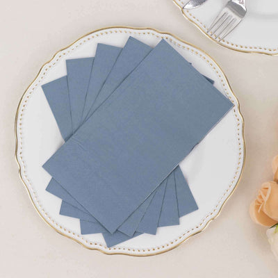 50-Pack Paper Napkins Dusty Blue - Soft Disposable 2-Ply Dinner Napkins for Weddings