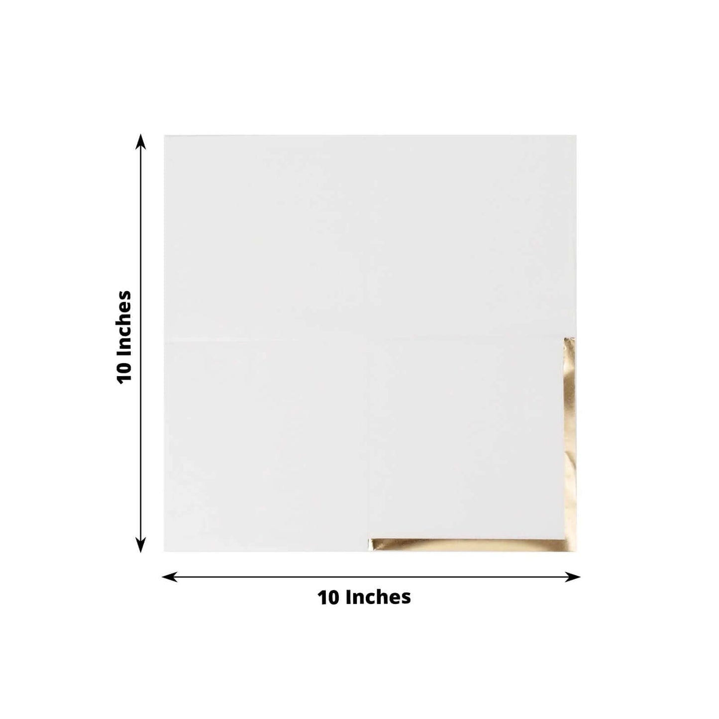 50-Pack Paper Beverage Napkins White with Gold Foil Edge - 2 Ply Disposable Soft 18GSM Cocktail Napkins for Events 5"x5"