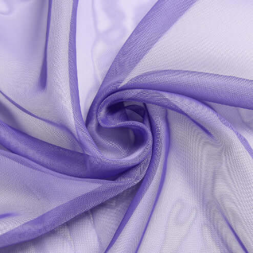18ft Purple Sheer Organza Wedding Arch Drapery Fabric, Window Scarf Valance