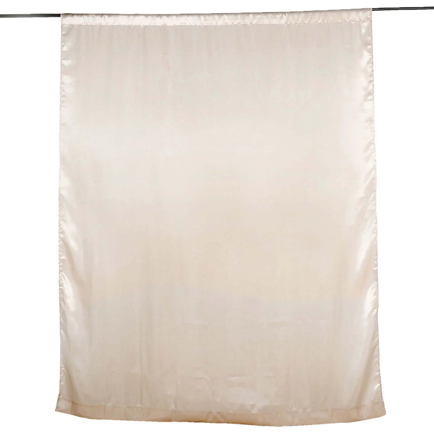 8ftx10ft Beige Satin Event Curtain Drapes, Backdrop Event Panel