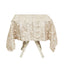 Taffeta 54"x54" Square Tablecloth Beige 3D Leaf Petal Table Cover
