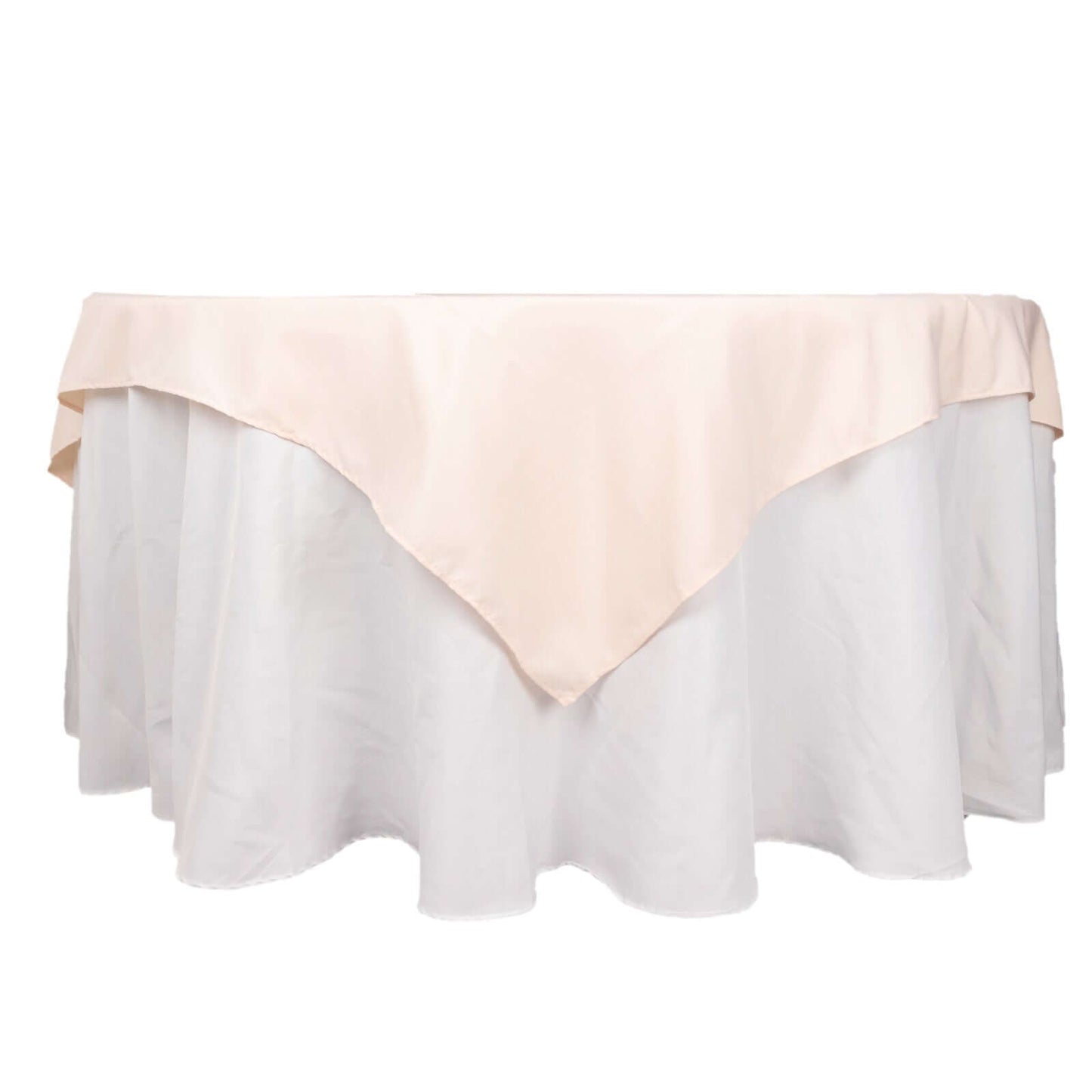Premium Polyester 70"x70" Table Overlay Square Tablecloth Blush 220GSM Wrinkle-Resistant Table Cover