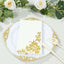 50-Pack Paper Napkins White with Gold Baroque Floral Print - Stylish Disposable Dinner Napkins 8"x4"