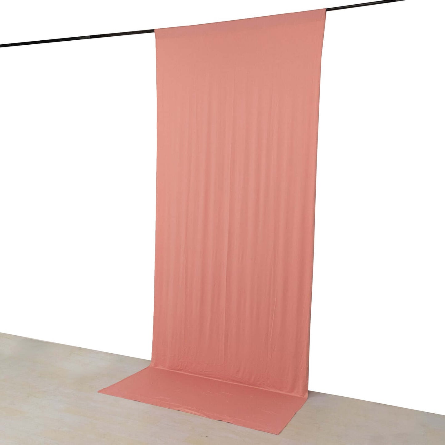 Dusty Rose 4-Way Stretch Spandex Event Curtain Drapes, Wrinkle Free Backdrop Event Panel with Rod Pockets - 5ftx12ft