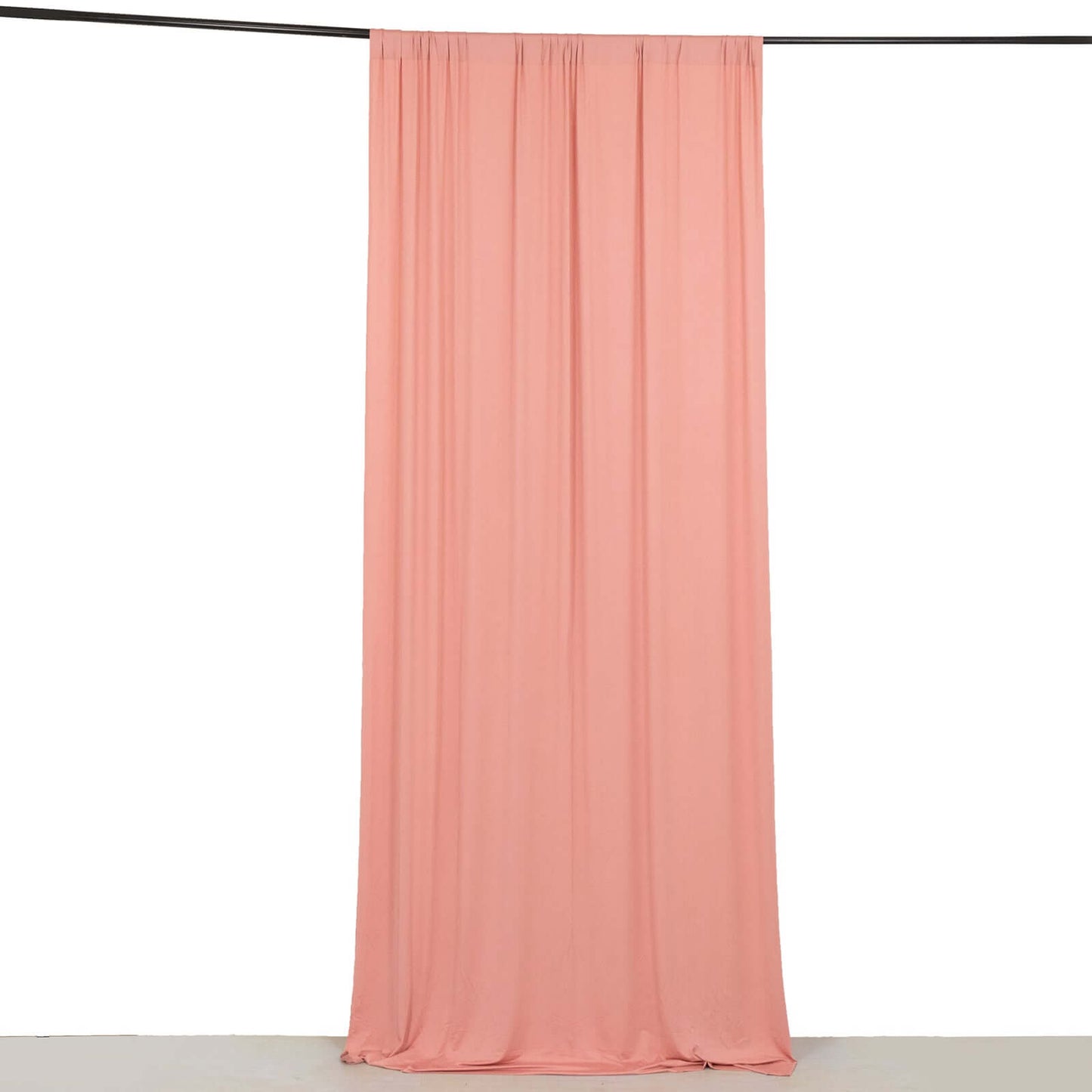 Dusty Rose 4-Way Stretch Spandex Event Curtain Drapes, Wrinkle Free Backdrop Event Panel with Rod Pockets - 5ftx10ft