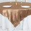 Satin 72"x72" Table Overlay Square Tablecloth Taupe - Smooth Finish Table Cover