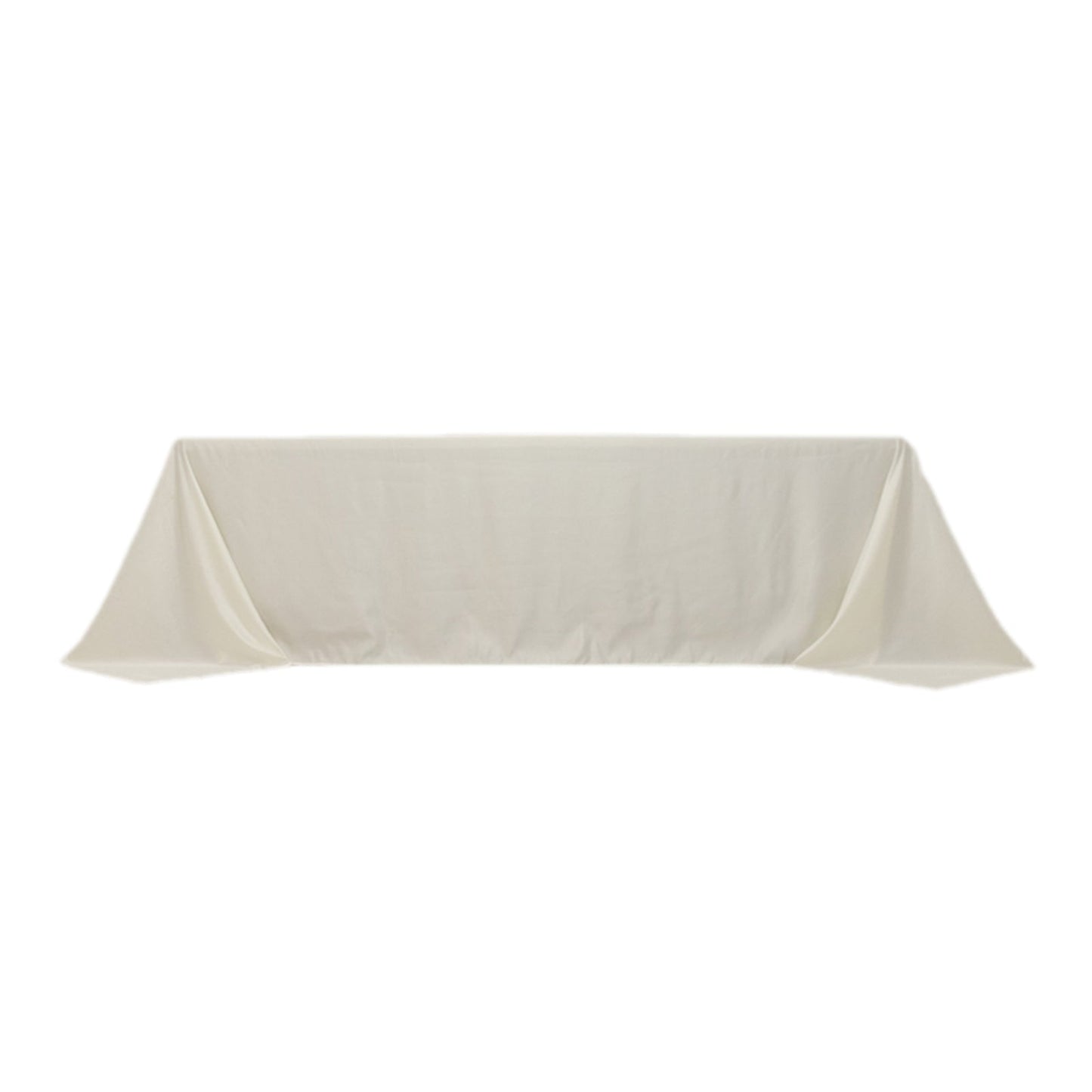 Lamour Satin 90"x156" Rectangle Tablecloth Ivory - Luxurious, Soft Seamless Table Cover