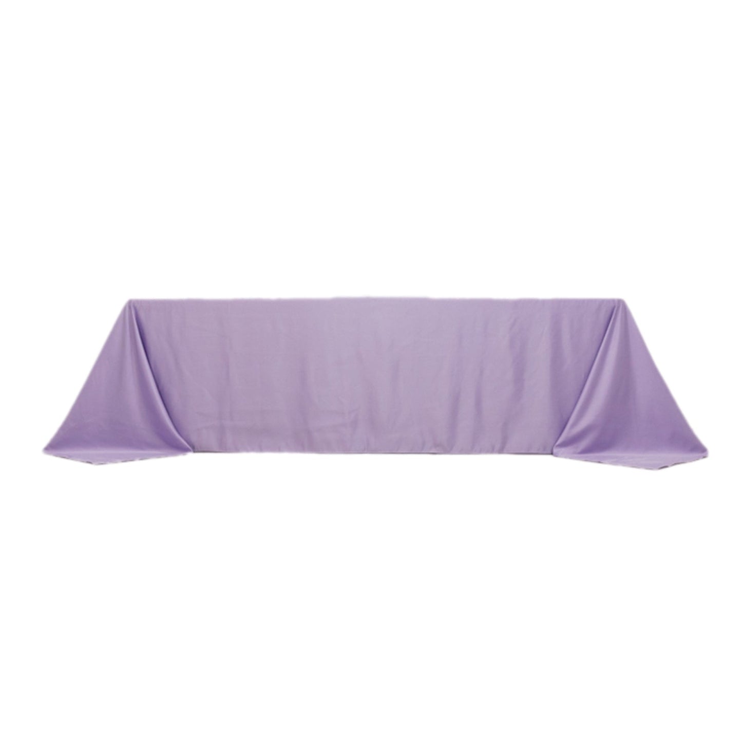 Lamour Satin 90"x156" Rectangle Tablecloth Lavender Lilac - Luxurious, Soft Seamless Table Cover