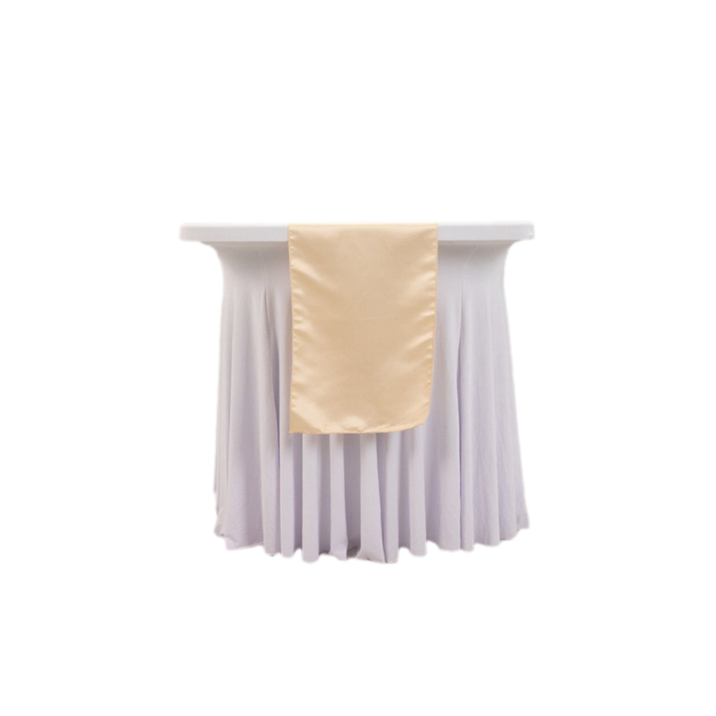 Lamour Satin 12"x108" Table Runner Beige - Smooth & Lustrous Finish