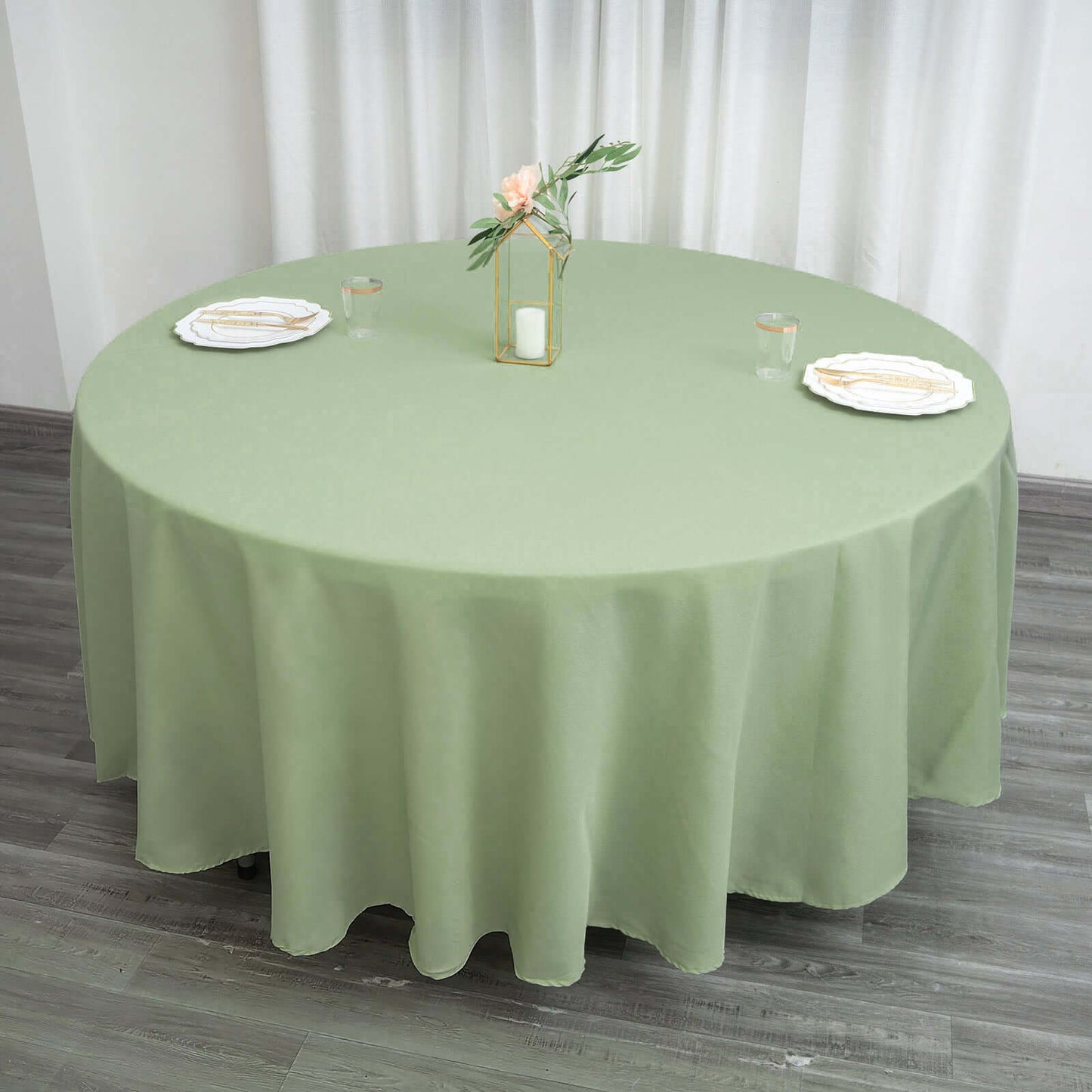 Polyester 108" Round Tablecloth Sage Green - Wrinkle-Resistant Table Cover