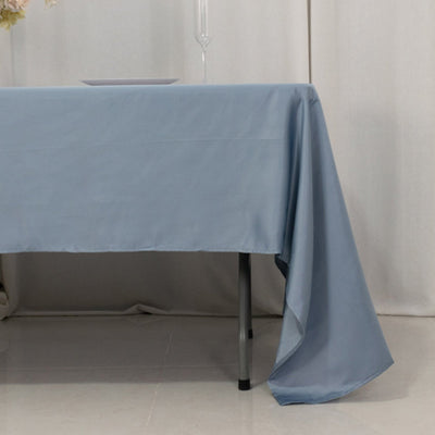 Lamour Satin 60"x126" Rectangle Tablecloth Dusty Blue - Soft & Silk-Like Table Cover