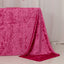 Premium Crushed Velvet 90"x132" Rectangle Tablecloth Fuchsia - Reusable Soft & Seamless Table Cover
