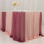 14ft Sheer Pleated Ruffle Skirting Chiffon Table Skirt - Mauve and Blush, Shimmer Sheer, Wrinkle-Free Fabric