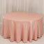 Lamour Satin 120" Round Tablecloth Dusty Rose - Seamless Table Cover with Soft Tempered Sheen