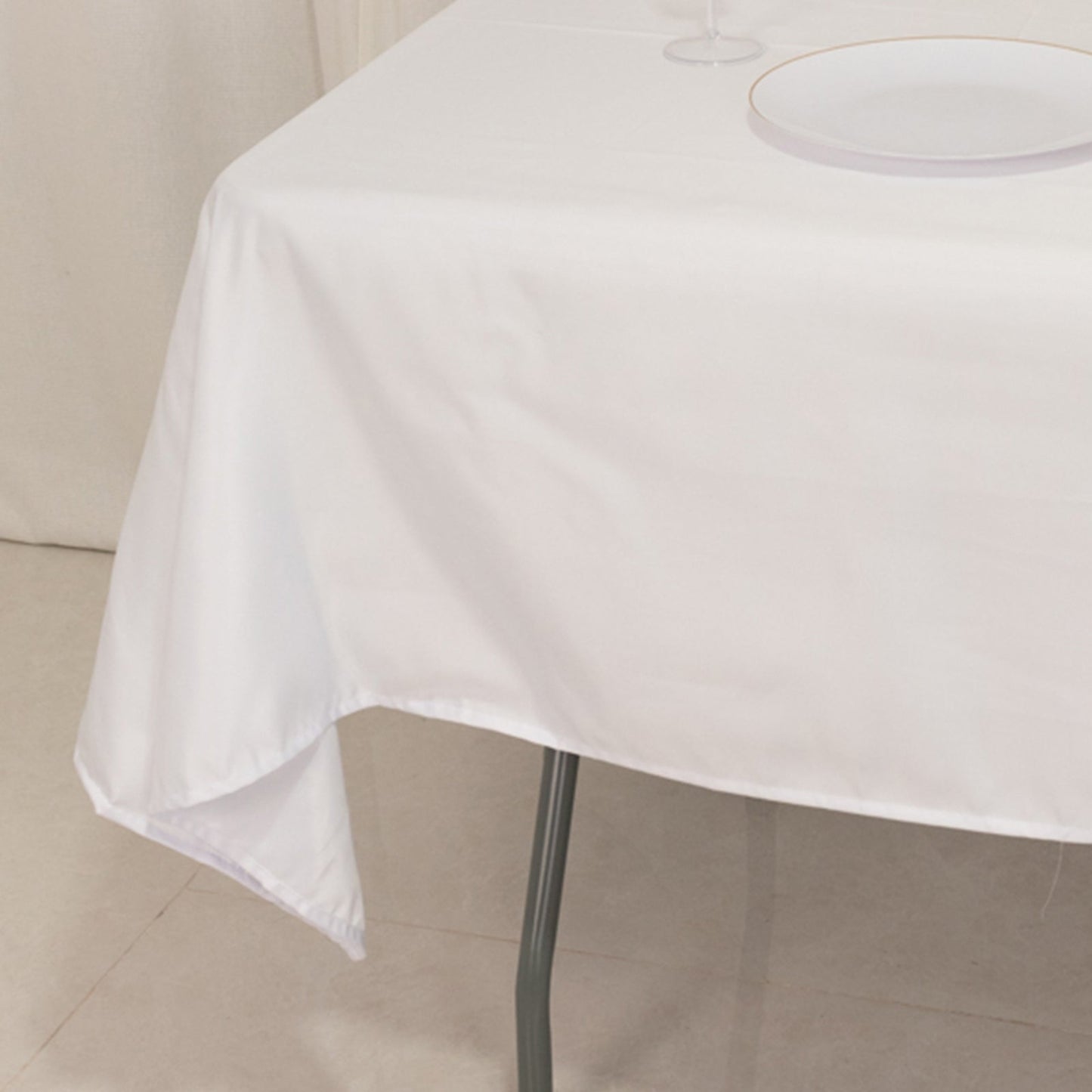 Lamour Satin 60"x102" Rectangle Tablecloth White - Durable & Silky Soft Feel Table Cover for Weddings & Banquets