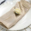 5 Pack Taffeta 20"x20" Napkins Beige - Accordion Crinkle Dinner Napkins