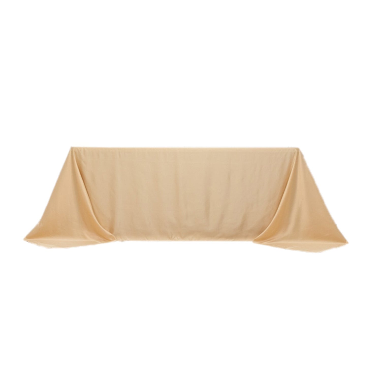 Lamour Satin 90"x132" Rectangle Tablecloth Beige - Soft & Silk-Like Seamless Table Cover