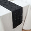 Taffeta Fabric 12"x108" Table Runner Black - 3D Leaf Petal Design