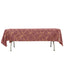 Polyester 60"x102" Rectangle Tablecloth Cinnamon Rose with Gold Foil Geometric Pattern - Wrinkle-Resistant & Durable Table Cover