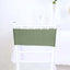 5 Pack Stretch Spandex Chair Sashes Dusty Sage Green - Fitted Finish Two Ply Heavy Duty Chair Bands 5"x12"