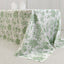 Polyester 90"x132" Rectangle Tablecloth White - Seamless Dusty Sage Green French Toile Pattern for Formal Celebrations