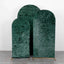 Set of 3 Hunter Emerald Green Crushed Velvet Chiara Backdrop Stand Covers For Round Top Wedding Arches - 5ft, 6ft, 7ft