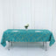 Polyester 60"x102" Rectangle Tablecloth Teal with Gold Foil Geometric Pattern - Wrinkle-Resistant & Durable Table Cover