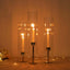 Set of 3 Clear Ribbed Glass Hurricane Shades Open End Design - Stylish Candelabra Pillar Candle Holder Table Centerpiece 15", 17", 19"