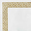 25 Pack Linen-Like Paper 5"x5" Napkins White with Gold Greek Key Design - Hygienic Disposable Airlaid Party Napkins