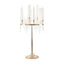 Metal 9-Arm Round Cluster Taper Candelabra Table Centerpiece Gold - Candlestick Holder Table Centerpiece With Drip Accents and Clear Glass Shades 40"