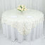 Taffeta 72"x72" Table Overlay Square Tablecloth Ivory - 3D Leaf Petal Table Cover