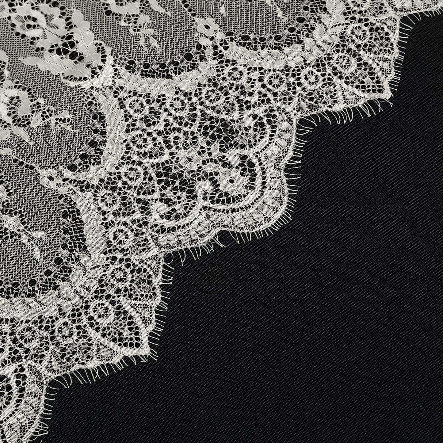 Lace 60"x120" Rectangle Tablecloth Ivory - Vintage Lace Design with Scalloped Frill Edges