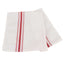 10 Pack Premium Spun Polyester 18"x22" Napkins White/Red Bistro Style - Highly Absorbent Cotton-Like Feel Cloth Napkins