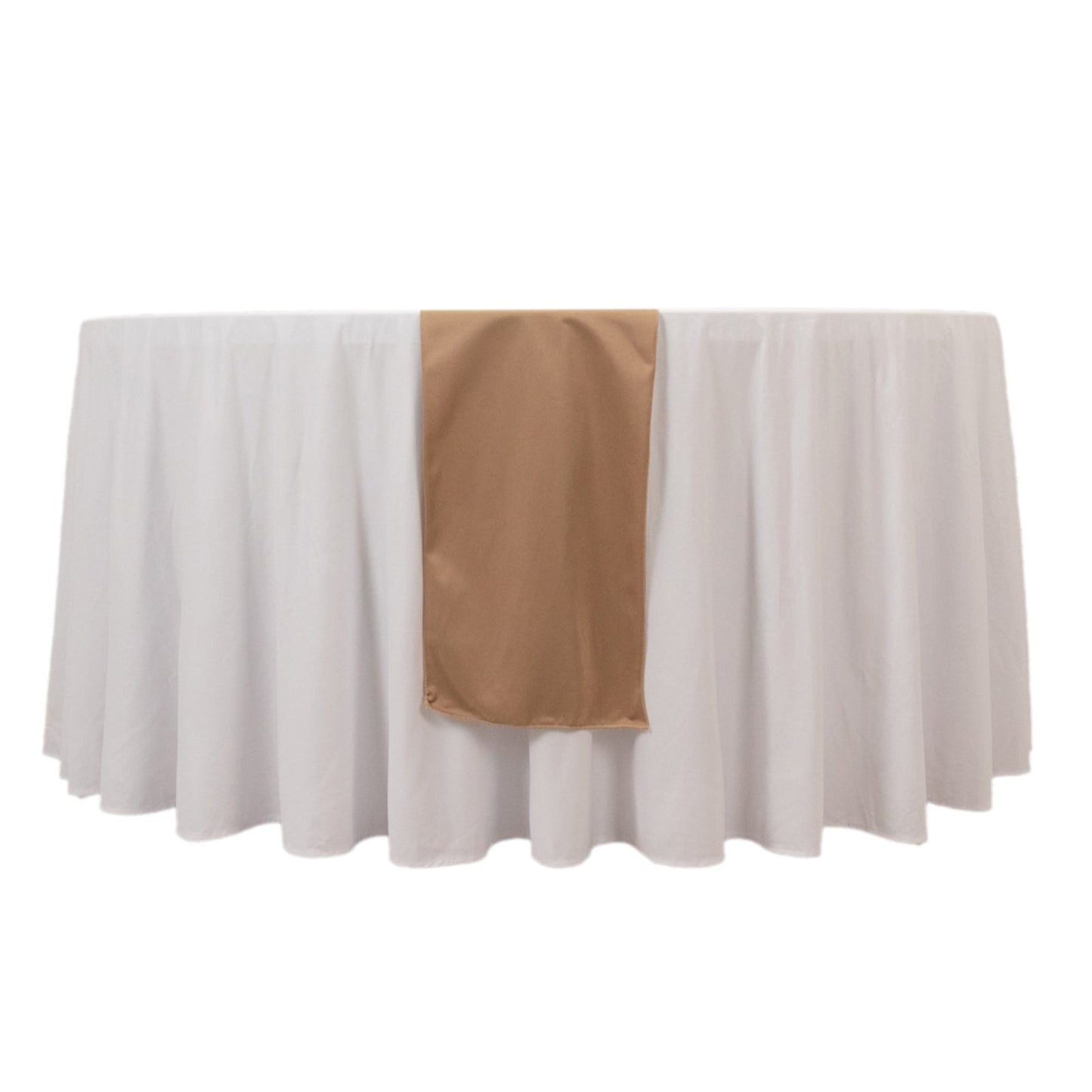 Scuba Polyester 12"x108" Table Runner Nude - Wrinkle-Free Table Linen