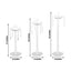 Set of 3 Acrylic Taper Candle Holders with Hanging Bead & Prism Accents â€“ Elegant Candlestick Stands - 11",13",15"