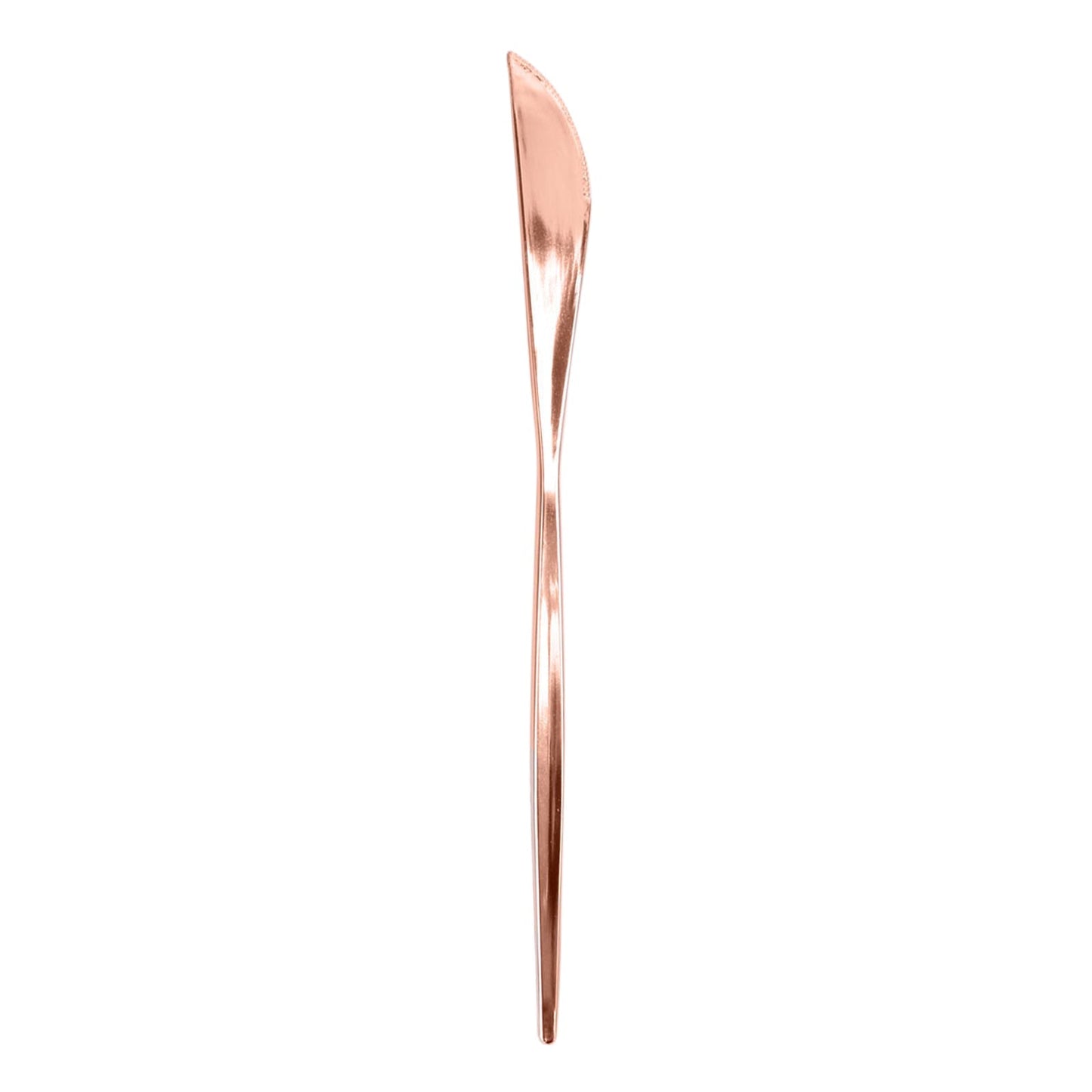 24-Pack Plastic Knives Glossy Rose Gold - Premium Heavy Duty Disposable Flatware Cutlery 8"