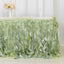 Taffeta 14ft Table Skirt Sage Green - Cascading Curly Willow Style Table Cover