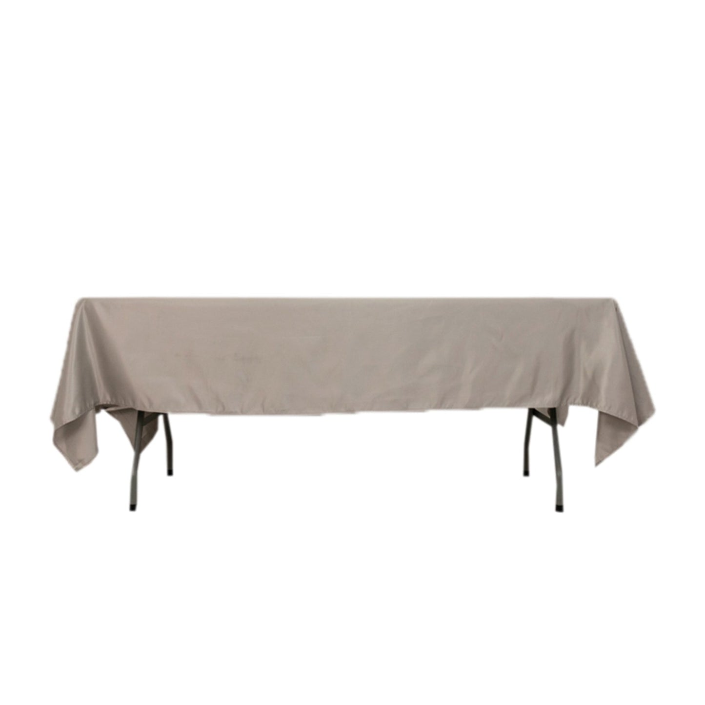 Lamour Satin 60"x102" Rectangle Tablecloth Silver - Durable & Silky Soft Feel Table Cover