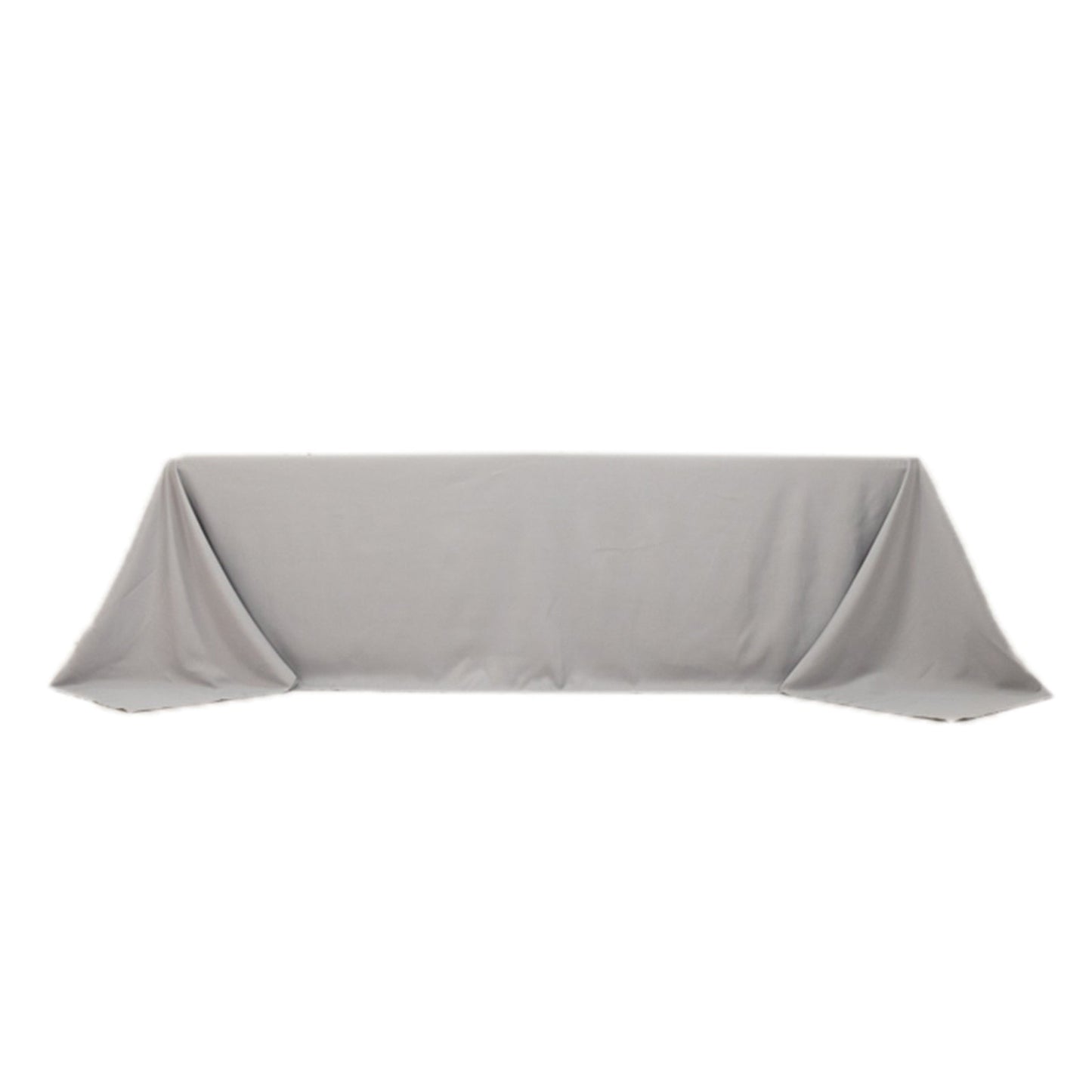 Premium Polyester 90"x156" Rectangle Tablecloth Silver - Seamless 220GSM Stain-Resistant Table Cover