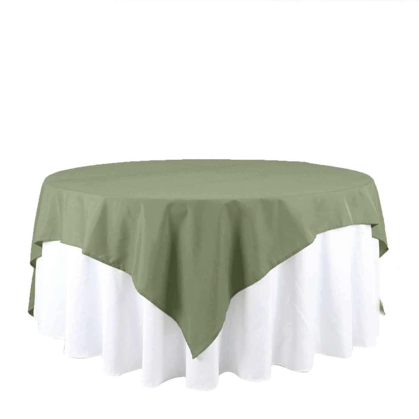 Polyester 90"x90" Table Overlay Square Tablecloth Dusty Sage Green - Wrinkle-Resistant & Durable Table Cover