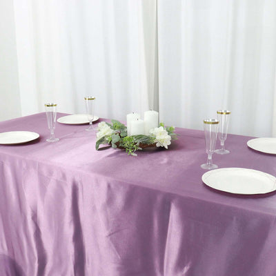 Satin Rectangular 90"x132" Tablecloth Violet Amethyst - Seamless Table Cover