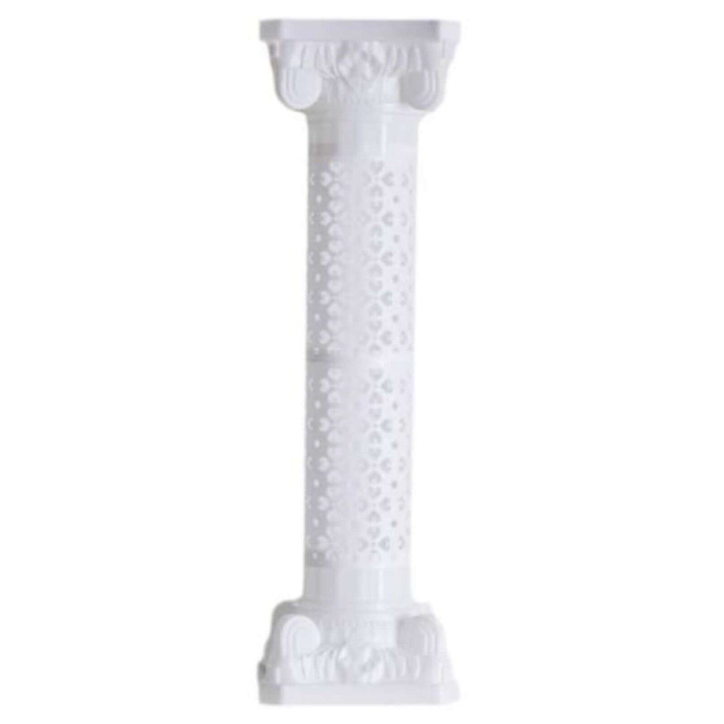 4 Pack 42" White Height Adjustable Artistic Venetian Roman Wedding Inspired Pedestal Column Plant Stand - PVC