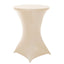 Spandex 30" Round Cocktail Table Cover Beige - Easy to Maintain Stretch Fitted Highboy Tablecloth