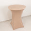 Spandex 30" Round Cocktail Table Cover Nude - Easy to Maintain Stretch Fitted Highboy Tablecloth