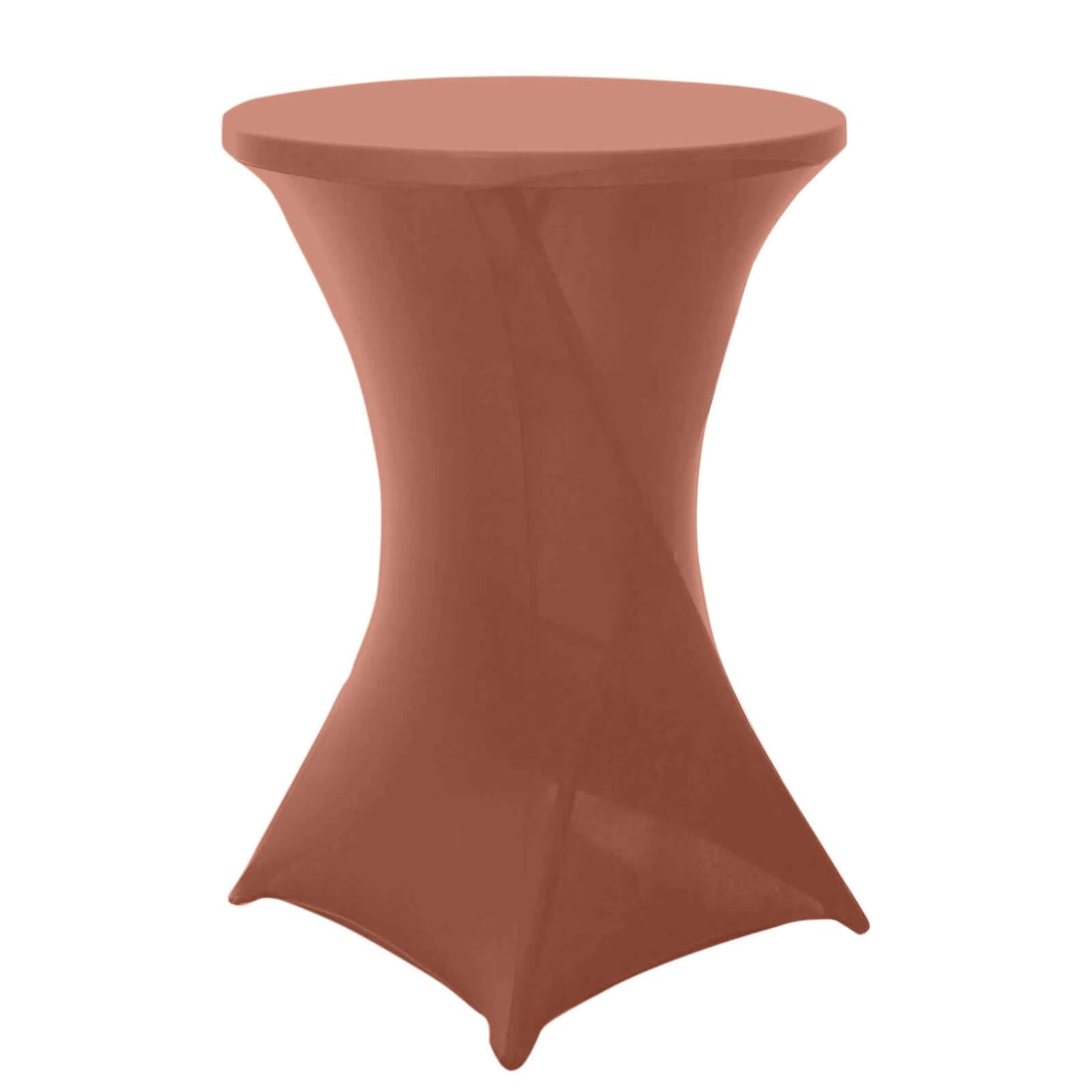 Spandex 30" Round Cocktail Table Cover Terracotta (Rust) - Easy to Maintain Stretch Fitted Highboy Tablecloth