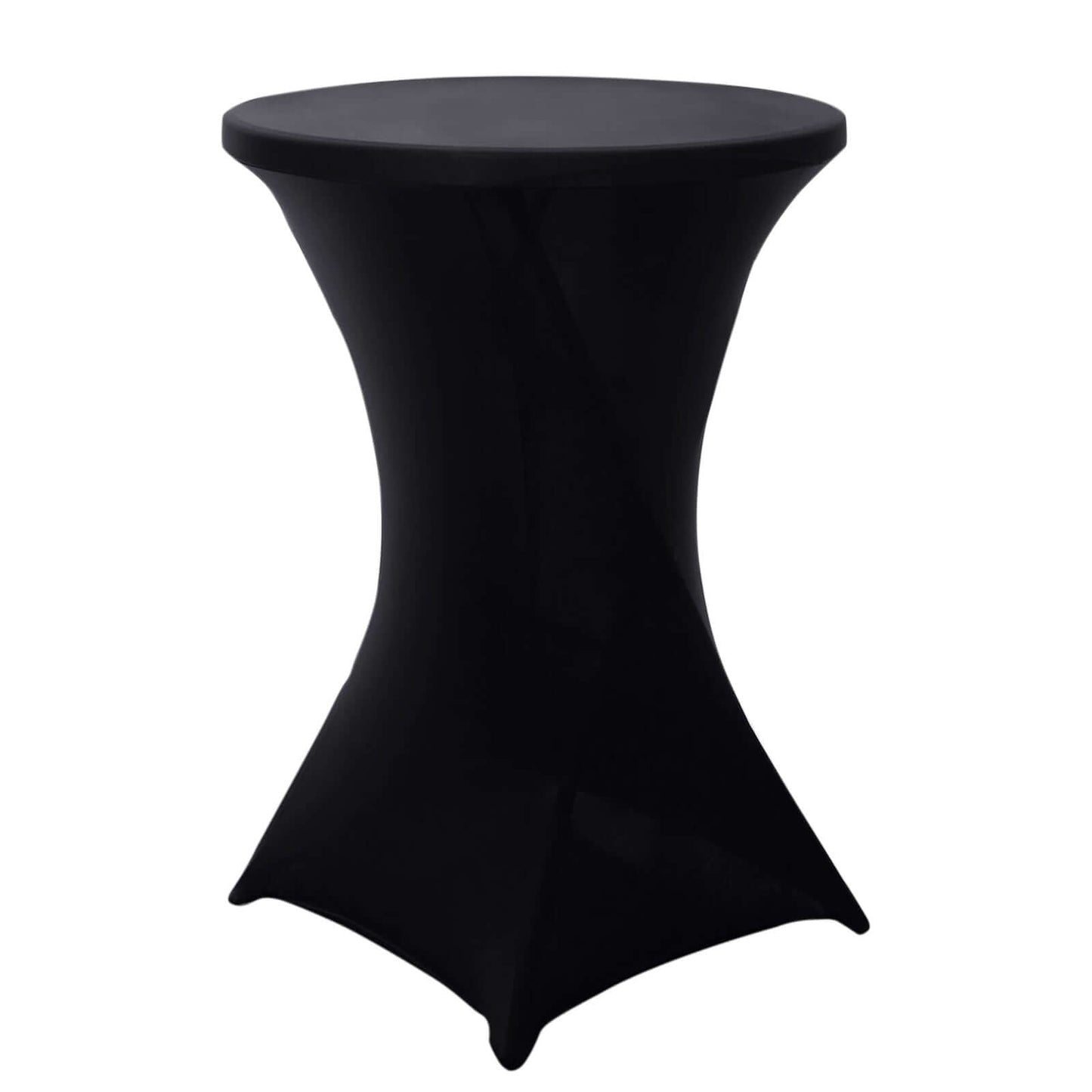 Spandex 30" Round Cocktail Table Cover Black - Easy to Maintain Stretch Fitted Highboy Tablecloth for Stylish Events - Linen Luxes